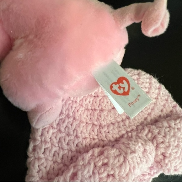 Toddler Fun Bundle TY Posey Pigglet plushie& crochet oversized bow beanie pink - Picture 7 of 9
